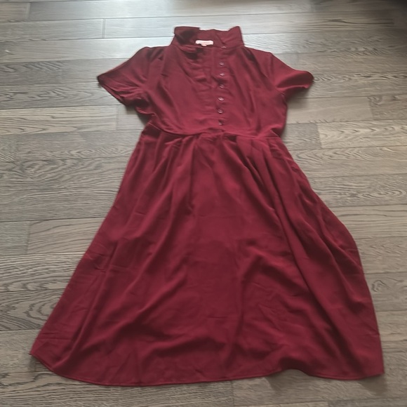 Re named Burgundy Wrap Chiffon Dress M - Picture 12 of 14